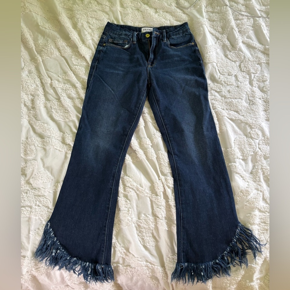 Frame Le Crop Mini Boot Fringe Jeans | Size 26 | NEVER WORN!!